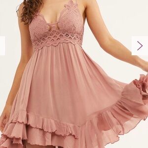 Free People FP One Adella Slip Dress Rose Pink Size Extra Small XS NWT